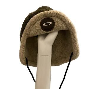 Oakley Software Rare Moscow Trapper Ushanka Aviator Hat Green & Tan Y2K 2000s
